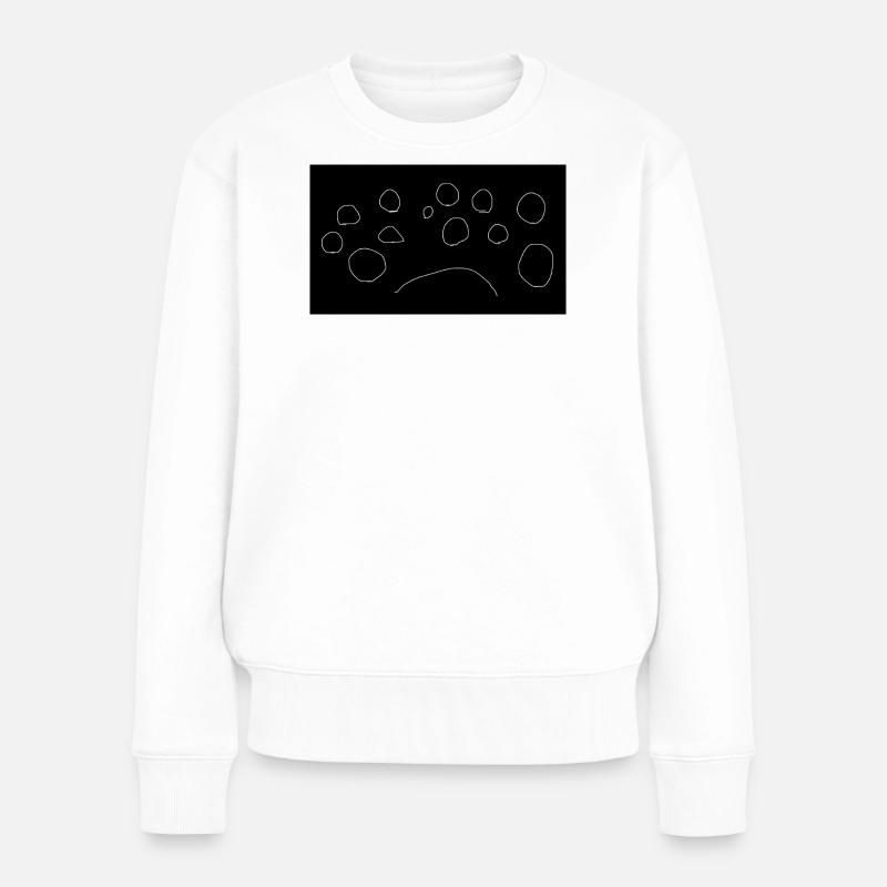 Minimaler Pfotenabdruck Schwarz - Frauen Premium Bio Pullover - Weiß