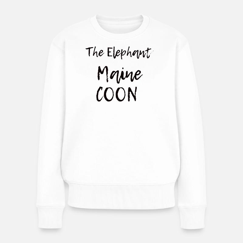 The elephant Maine Coon - Lemon style - Pull Premium bio Femme - blanc