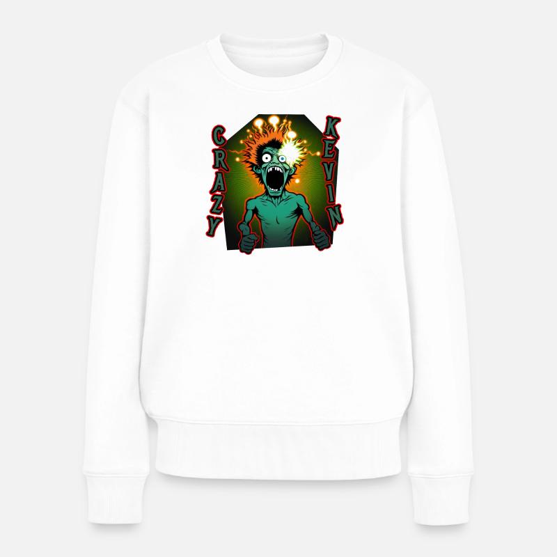 Der verrückte Kevin - Frauen Premium Bio Pullover - Weiß