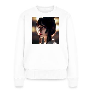AKEMI Strahlende Schönheit - Frauen Premium Bio Pullover - Weiß - Vorne - Julia (174cm)