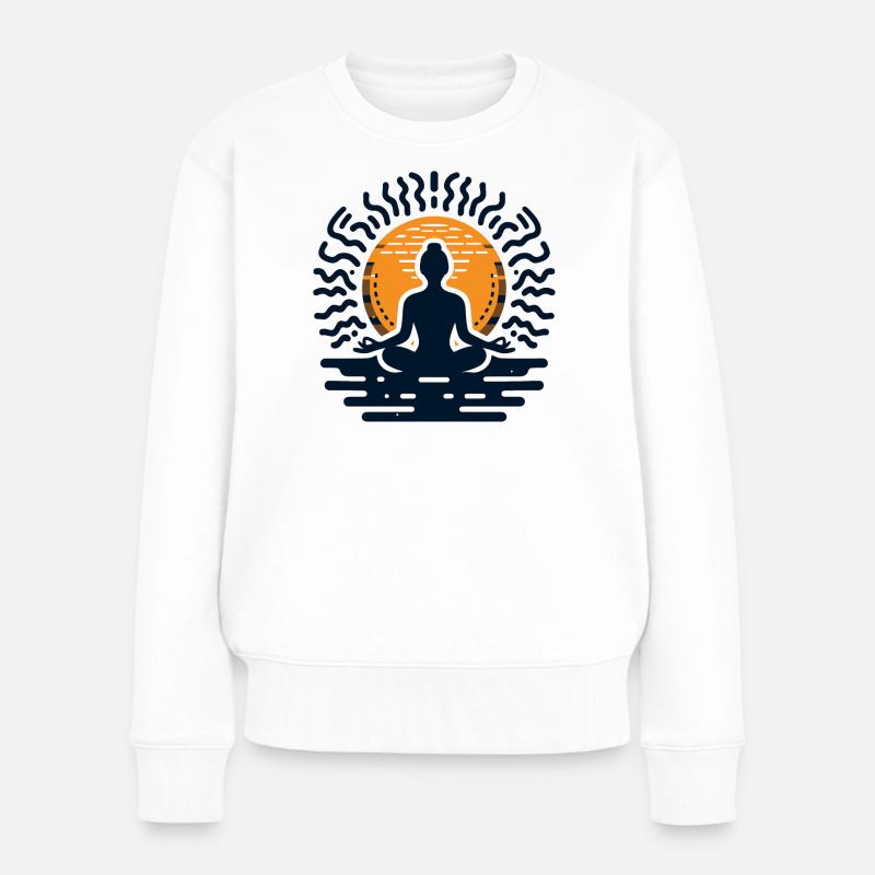 Zen Yoga – Innere Ruhe & Stil - Frauen Premium Bio Pullover - Weiß