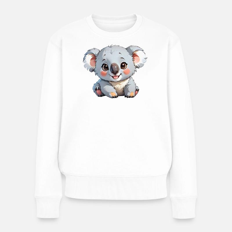 Niedlicher Cartoon-Koala - Frauen Premium Bio Pullover - Weiß