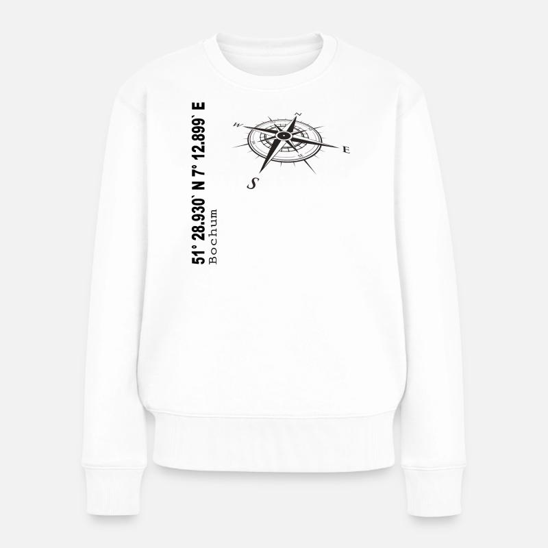 Koordinaten Bochum - Frauen Premium Bio Pullover - Weiß