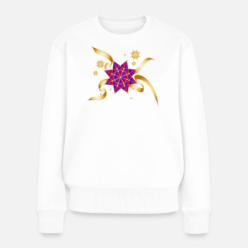 wunderschöne Geschenkschleife für Weihnachten - Frauen Premium Bio Pullover - Weiß