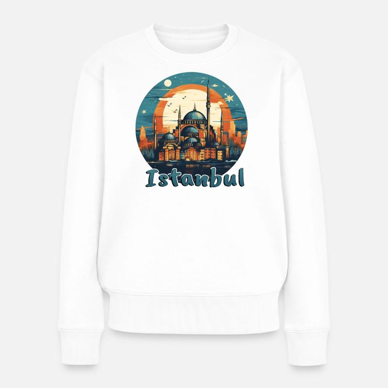 Istanbul Türkei Moschee Architektur - Frauen Premium Bio Pullover - Weiß