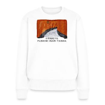 Japan, Kyoto, Fushimi Inari Taisha Torii Drawing - Women's Premium Organic Jumper - white - Front - Julia (174cm)