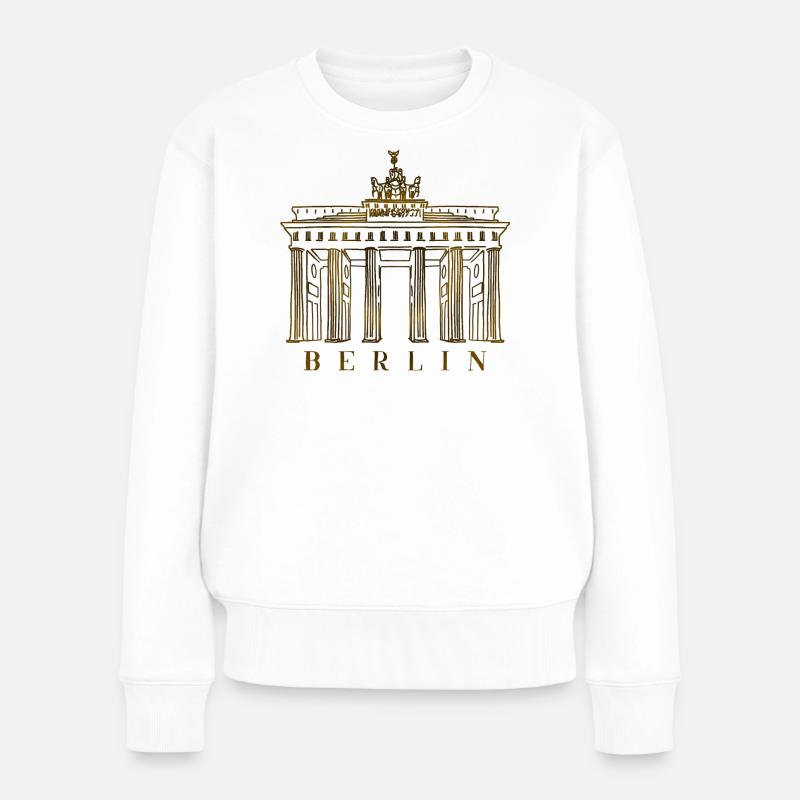 Brandenburger Tor in Berlin, Deutschland - Frauen Premium Bio Pullover - Weiß