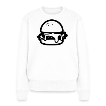 Cheesburger (en anglais seulement) - Pull Premium bio Femme - blanc - Devant - Julia (174cm)
