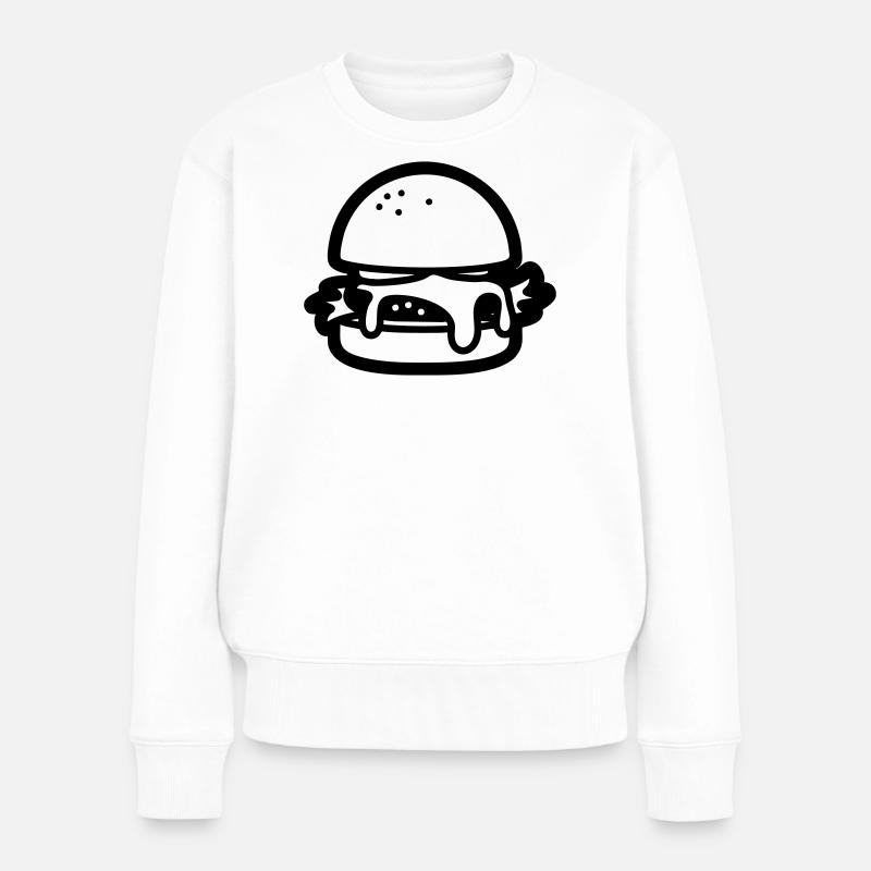 Cheesburger - Frauen Premium Bio Pullover - Weiß
