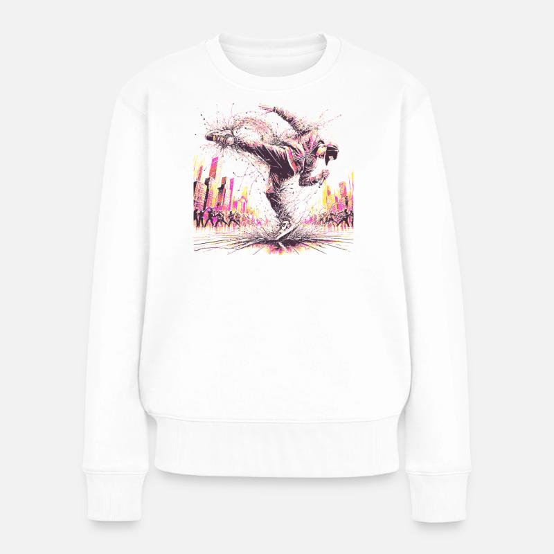 BREAKDANCE - Frauen Premium Bio Pullover - Weiß