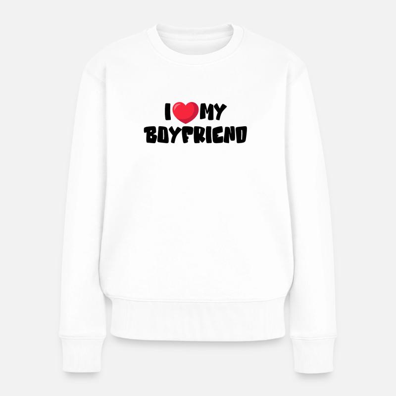J’aime mon petit ami - Pull Premium bio Femme - blanc