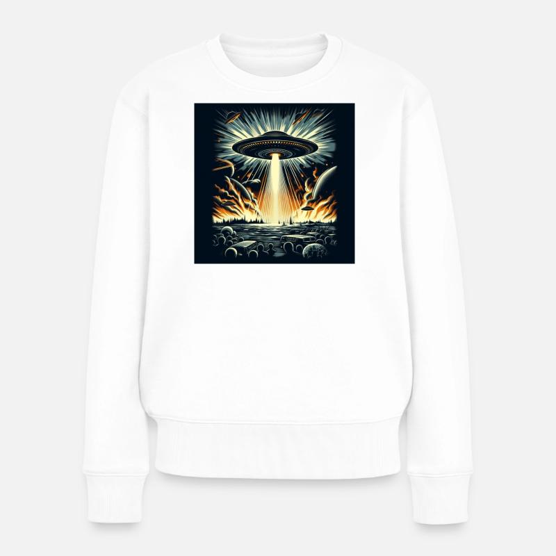 Der Krieg der Welten - Frauen Premium Bio Pullover - Weiß