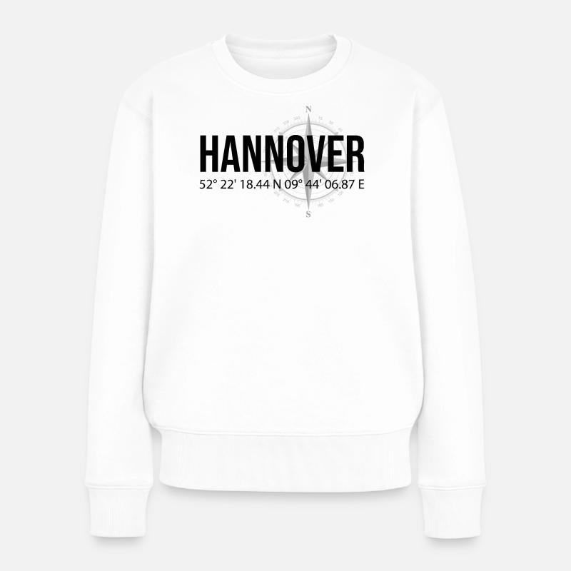 Koordinaten Hannover - Frauen Premium Bio Pullover - Weiß