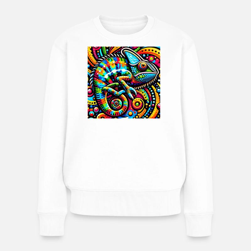 Caméléon Pop Art - Pull Premium bio Femme - blanc