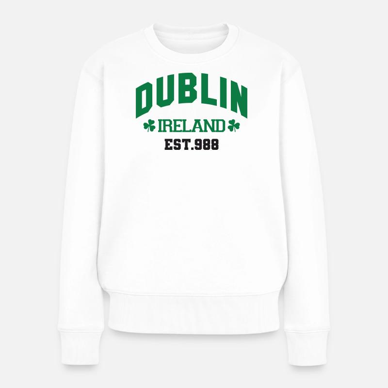 Dublin - Irlande - Pull Premium bio Femme - blanc
