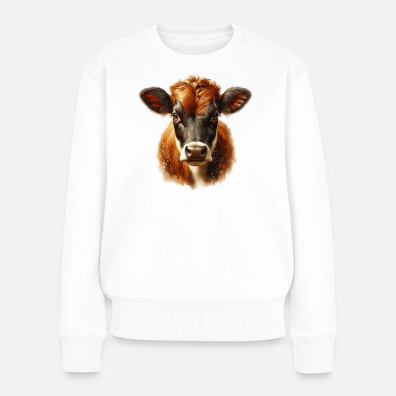 Vache - Pull Premium bio Femme - blanc