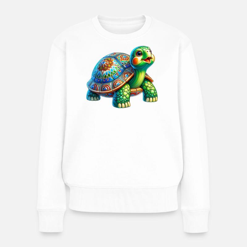 Schildkröte - Frauen Premium Bio Pullover - Weiß