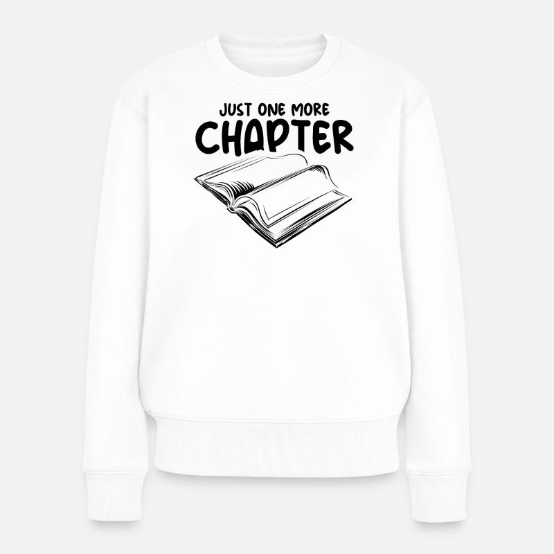 Buchliebe Lesen lustig Spruch Leser Bücher icon - Frauen Premium Bio Pullover - Weiß