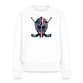 Hockey sur glace USA Drapeaux Casque Sport - Pull Premium bio Femme - blanc - Devant - Julia (174cm)