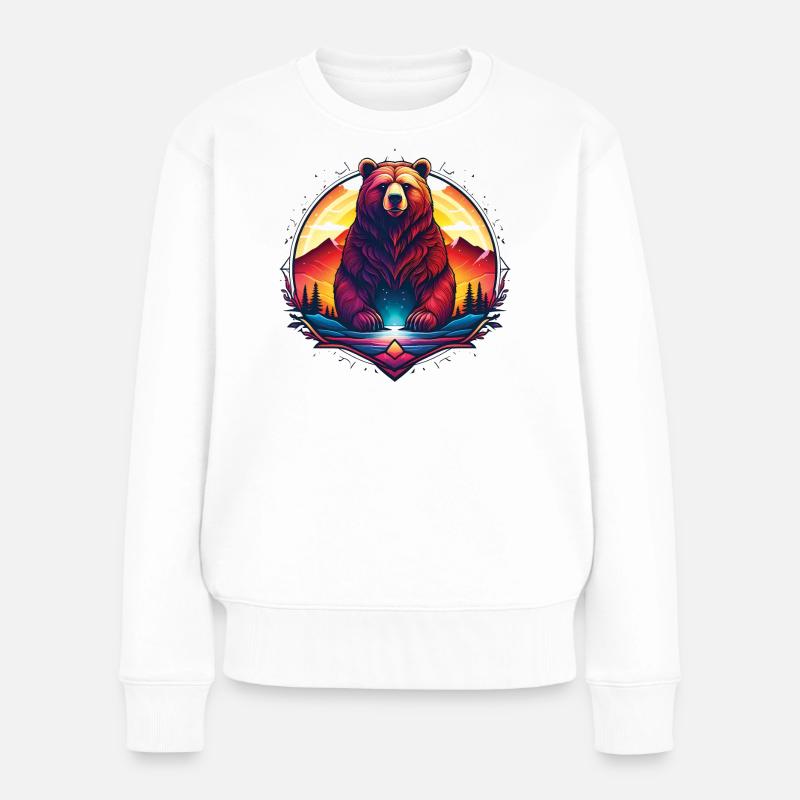Bear_01 - Frauen Premium Bio Pullover - Weiß