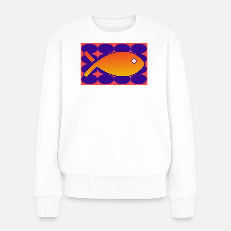 POISSON - Pull Premium bio Femme - blanc