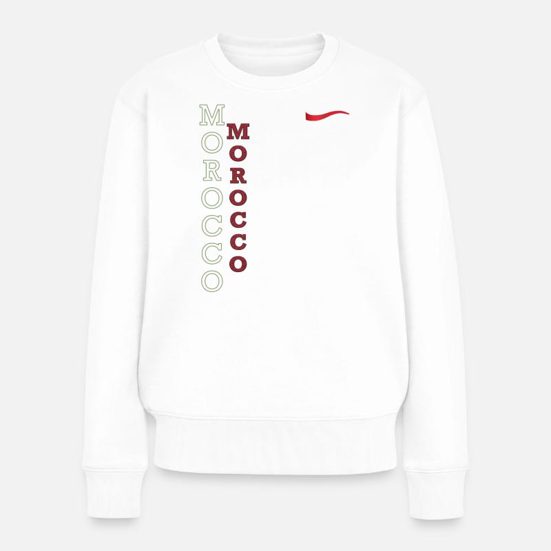 Drapeau Marocain Affichez vos Couleurs avec Fierté - Pull Premium bio Femme - blanc