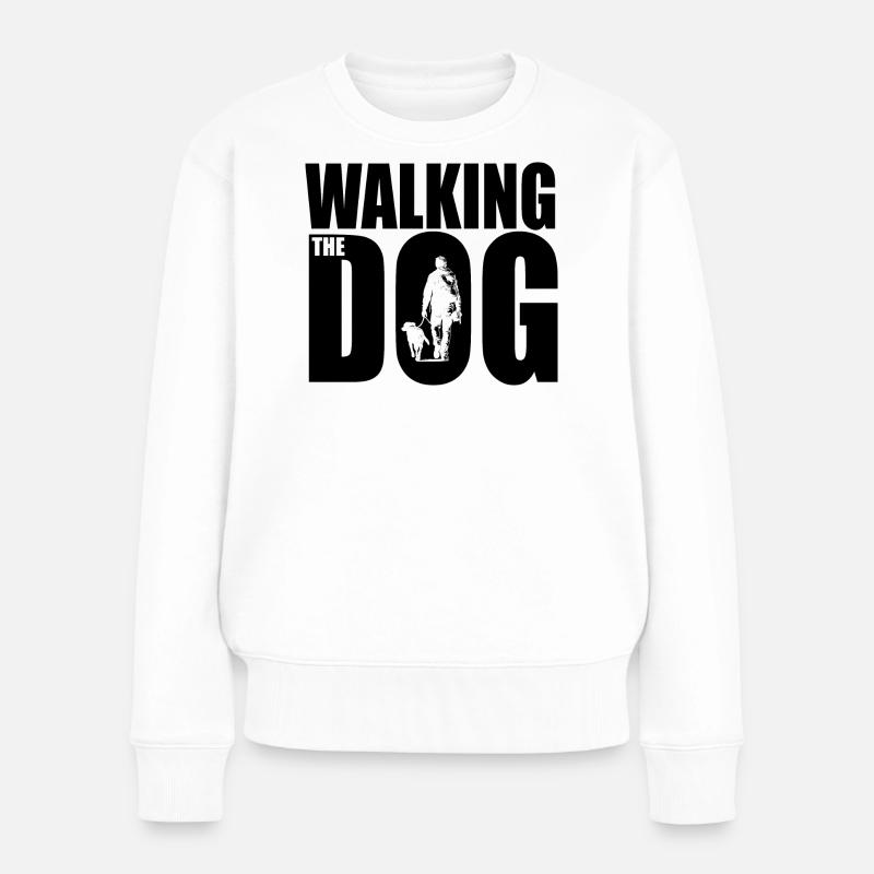 Walking the Dog - Frauen Premium Bio Pullover - Weiß