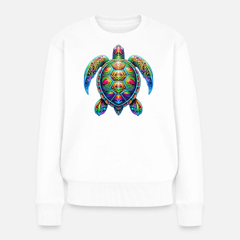 Schildkröte - Frauen Premium Bio Pullover - Weiß