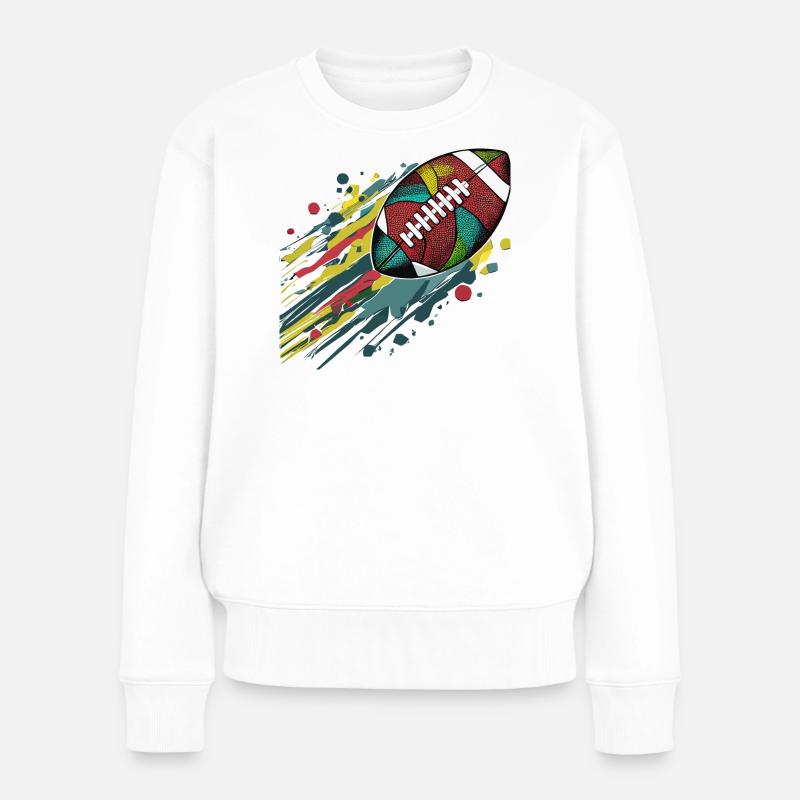 Fußball Soccer Rugby - Frauen Premium Bio Pullover - Weiß