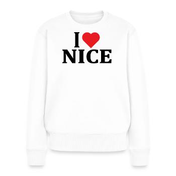 t-shirt I love Joli t-shirt idée cadeau - Pull Premium bio Femme - blanc - Devant - Julia (174cm)