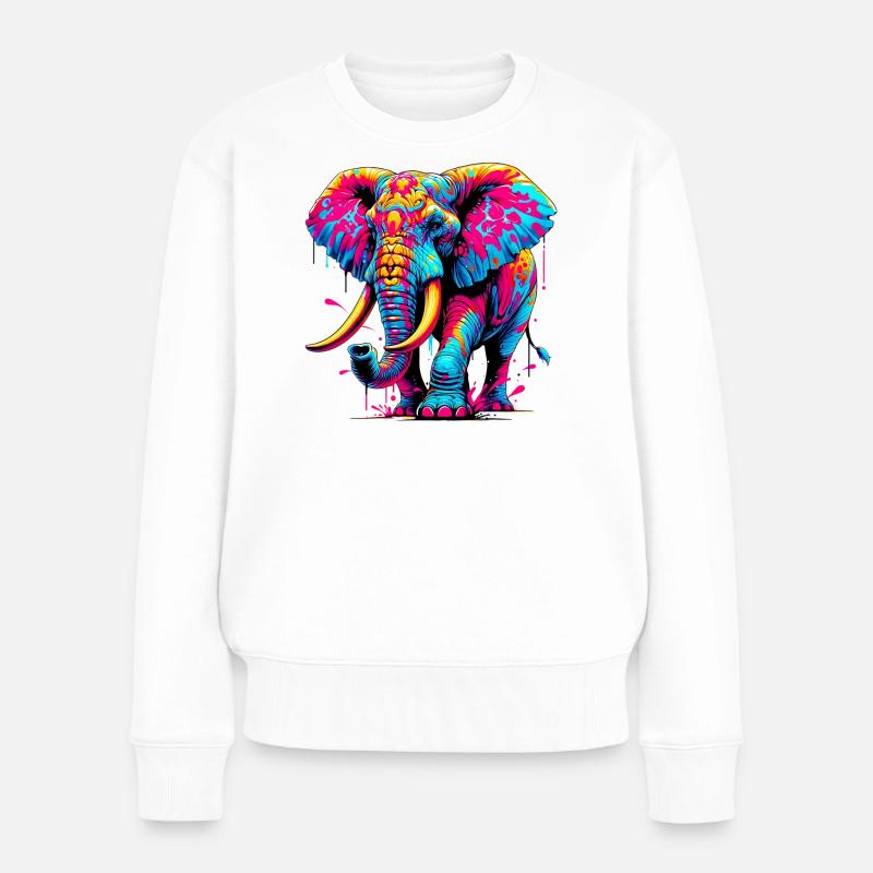 Elefant - Frauen Premium Bio Pullover - Weiß