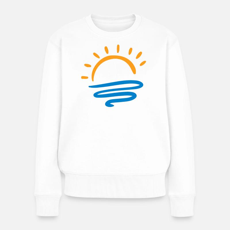 Sonne & Meer - Frauen Premium Bio Pullover - Weiß