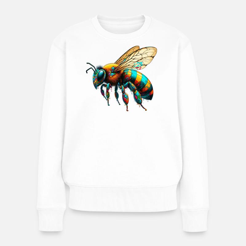 Biene - Frauen Premium Bio Pullover - Weiß