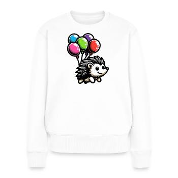 Hedgehog Harmony : le copain ballon - Pull Premium bio Femme - blanc - Devant - Julia (174cm)