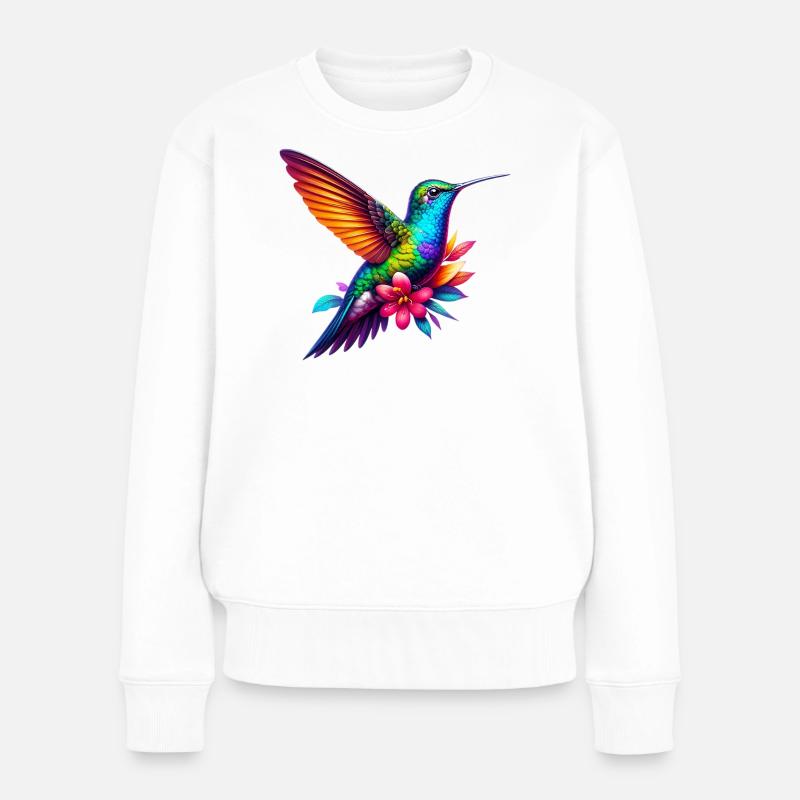 Kolibri - Frauen Premium Bio Pullover - Weiß