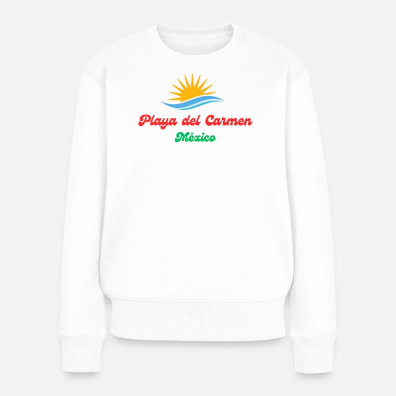 Playa del Carmen Mexiko Sonne Wasser Design - Frauen Premium Bio Pullover - Weiß