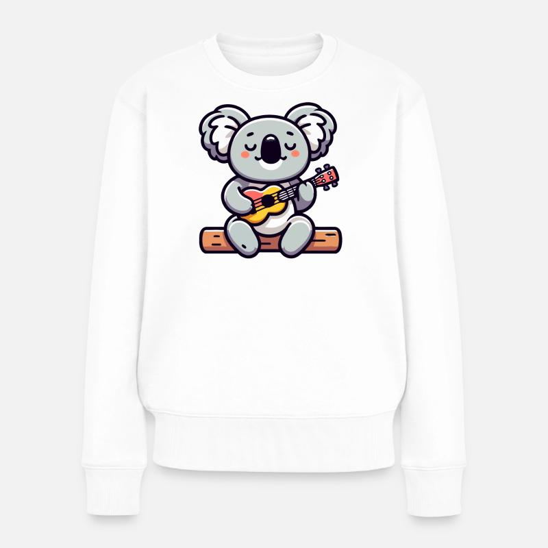Koala Chords: The Eucalyptus Melodist - Women's Premium Organic Jumper - white