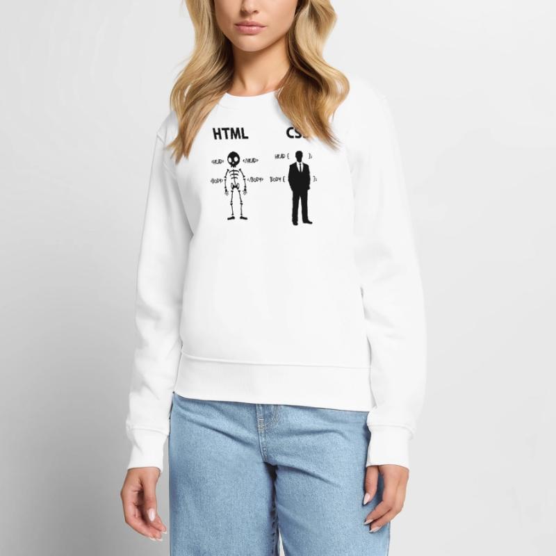 Développeur Programmeur Coden Code de script CSS Pull Premium bio Femme