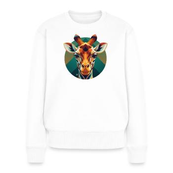 Giraffe Prism Circular - Women's Premium Organic Jumper - white - Front - Julia (174cm)