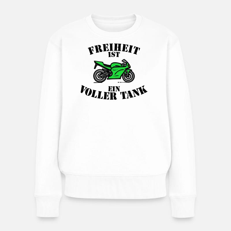 Motor Tanken Statement Diesel Tankstelle Benzin - Frauen Premium Bio Pullover - Weiß