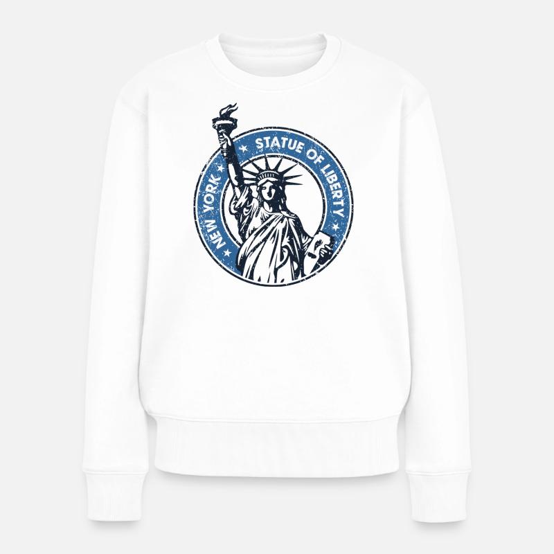 Icône du cercle de la liberté - Pull Premium bio Femme - blanc