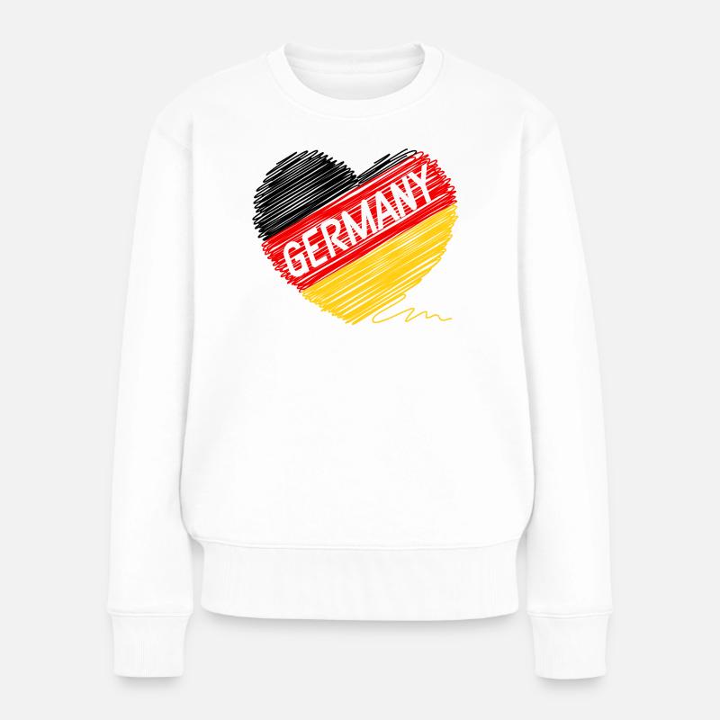Deutschlandflagge, Liebe Deutschland, ein Symbol der Einheit - Frauen Premium Bio Pullover - Weiß
