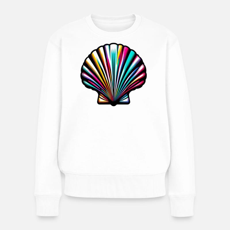 Jakobsmuschel - Frauen Premium Bio Pullover - Weiß