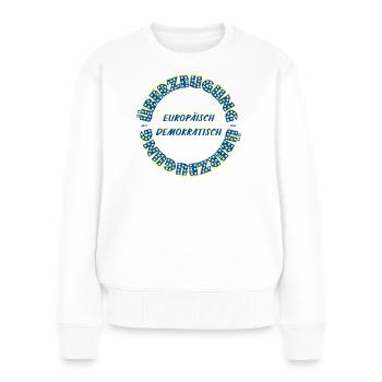 Texte circulaire du Démocrate européen par conviction - Pull Premium bio Femme - blanc - Devant - Julia (174cm)