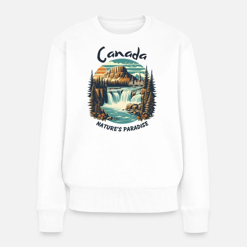 Le paysage du Canada - Pull Premium bio Femme - blanc