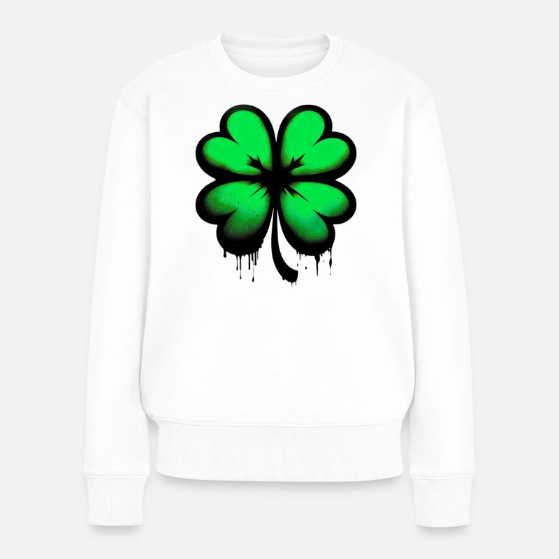 Trèfle à quatre feuilles - Pull Premium bio Femme - blanc