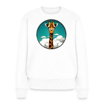 Giraffe - Frauen Premium Bio Pullover - Weiß - Vorne - Julia (174cm)