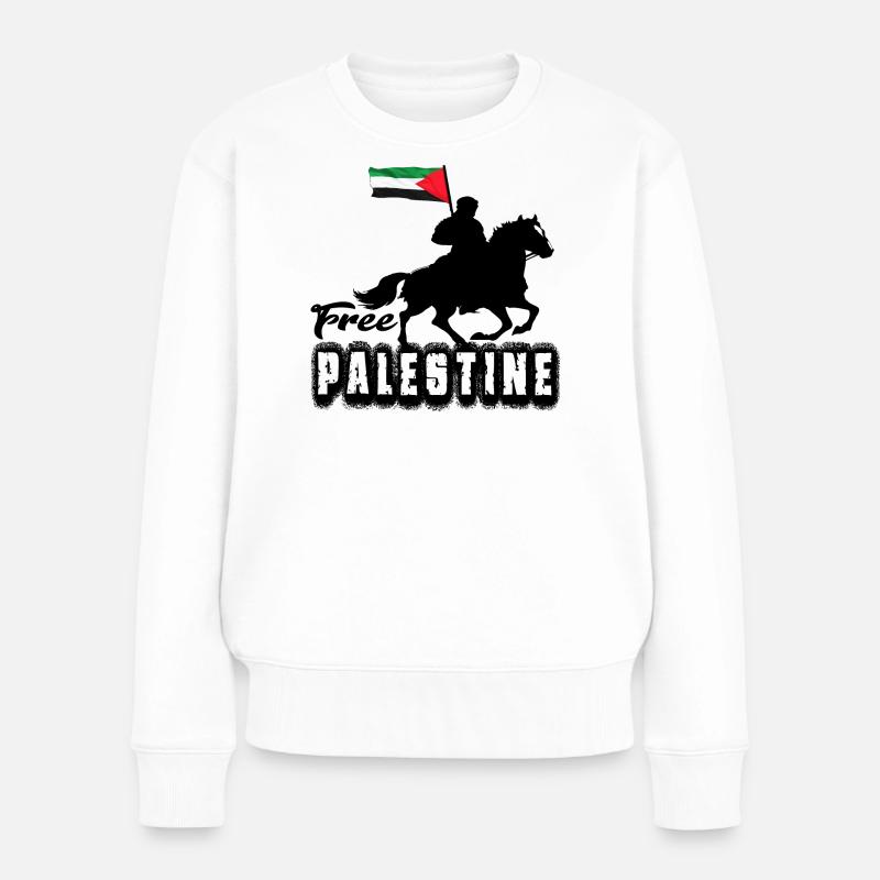 Freies Palästina - Frauen Premium Bio Pullover - Weiß