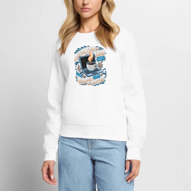 Aus Kaffee Code generieren Programmierer Frauen Premium Bio Pullover