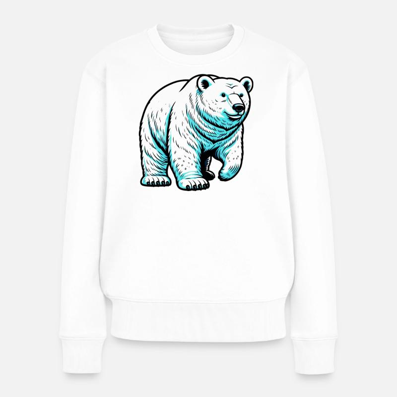 Eisbär - Frauen Premium Bio Pullover - Weiß